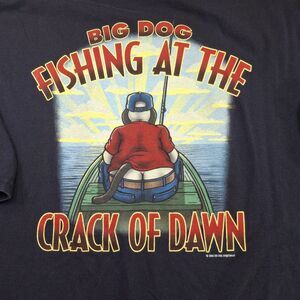 Vtg Big Dogs Sz 2XL Fishing at the Crack of Dawn Shirt Unisex Cotton